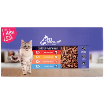 Pet Specialist teljes értékű állateledel felnőtt macskák számára falatok aszpikban