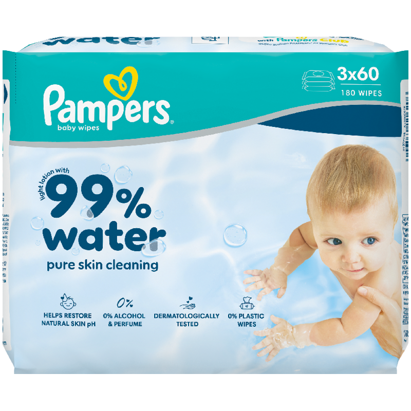Pampers 99% Water Baby Nedves Törlőkendő