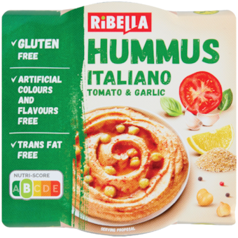 RiBella Hummus Italiano paradicsom & fokhagyma csicseriborsó krém