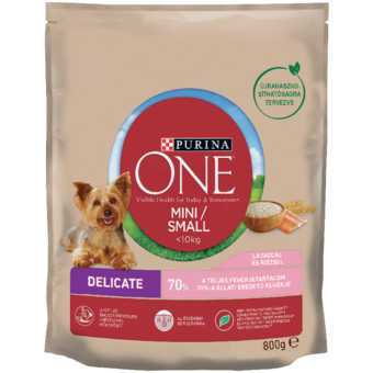 Purina ONE mini száraz kutyaeledel lazaccal és rizzsel
