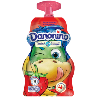 Danone Danonino élőflórás eper-banánízű joghurt hozzáadott kalciummal és D-vitaminnal
