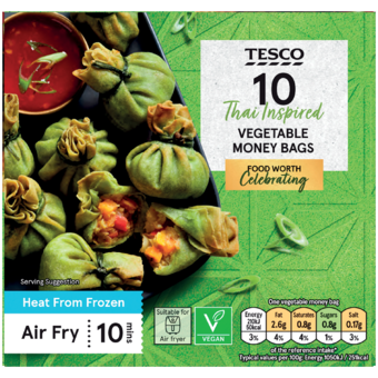 Tesco gyorsfagyasztott Thai ihletésű zöldséges batyuk