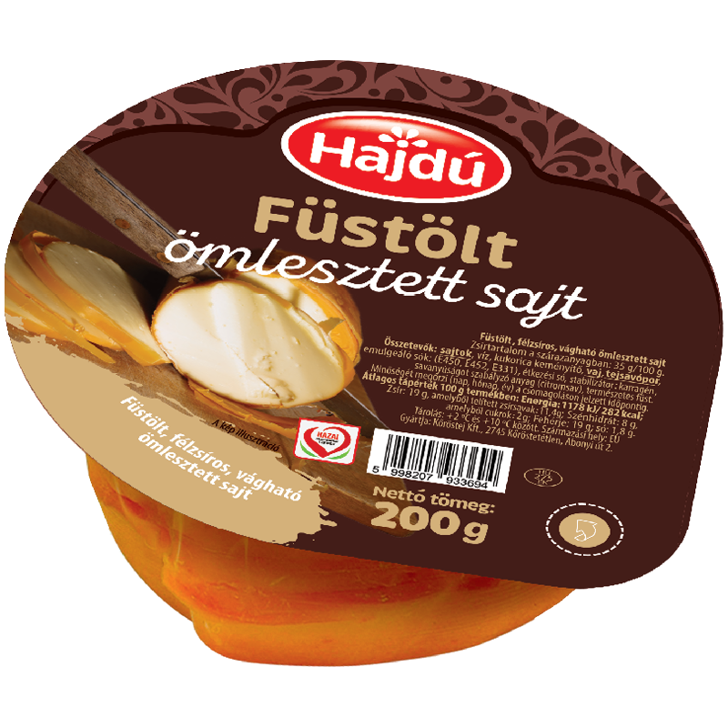 Hajdú Füstölt ömlesztett Darabolt Sajt