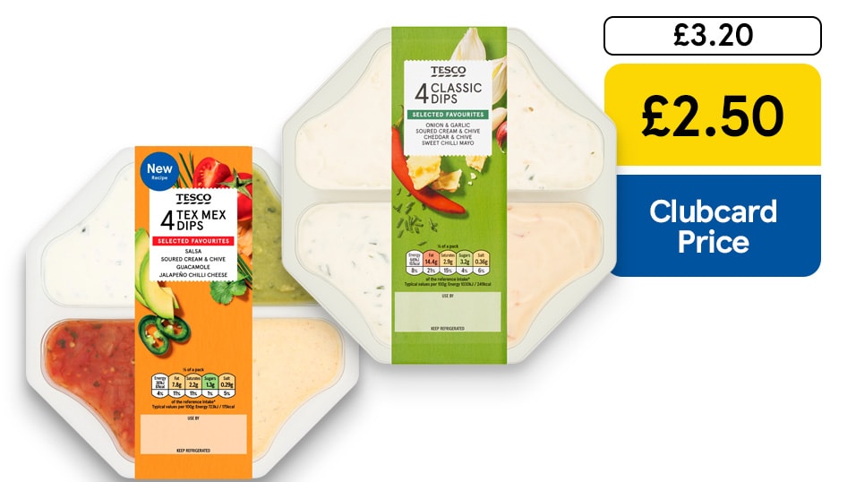 Dive on into £2.50 Tesco dips