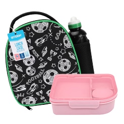 School bags, water bottles and lunchboxes	 	 	