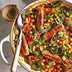 Sausage and cannellini bean casserole