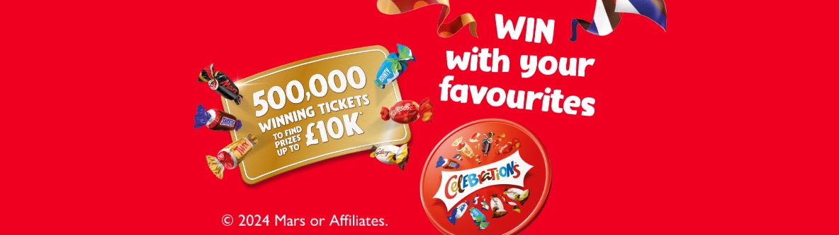 Win with your favourites. 500,000 winning tickets.