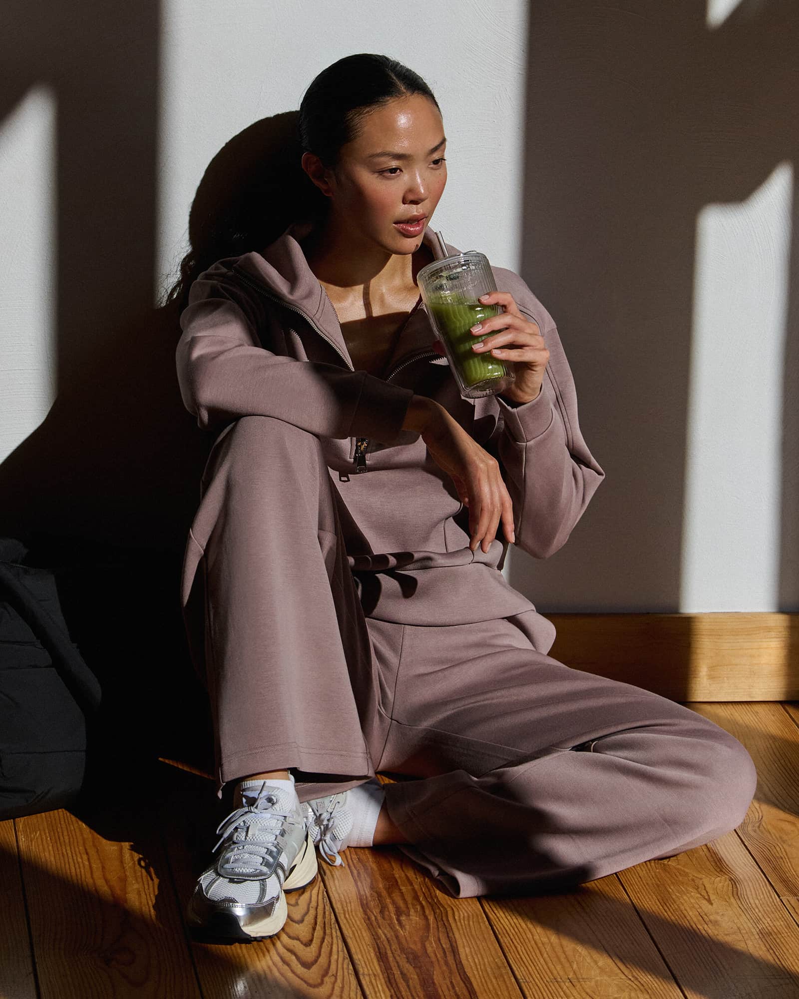 Brown scuba sweat co-ord