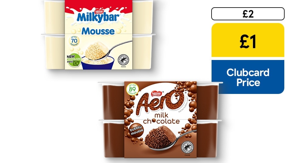 £1 Aero and Milkybar mousses
