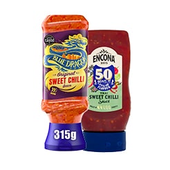 Sweet chilli and hot sauces
