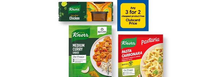 Get any 3 for the price of 2 on the Knorr range with sauces, seasoning and more