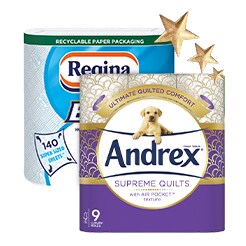 Tissues, toilet paper and kitchen roll
