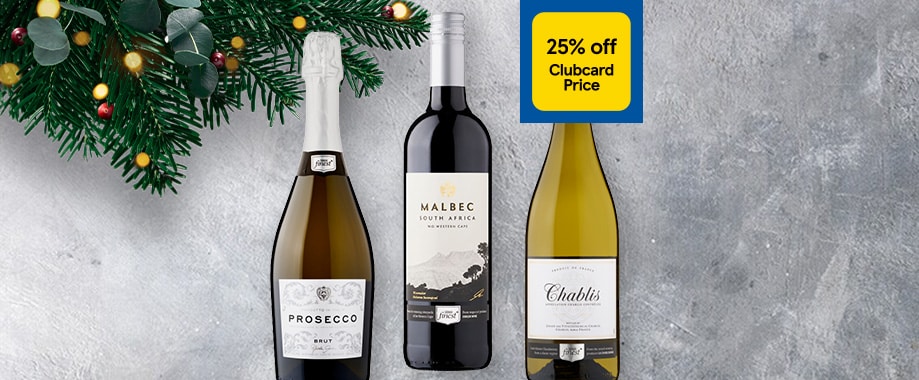 25% off Finest wine, Prosecco and sparkling