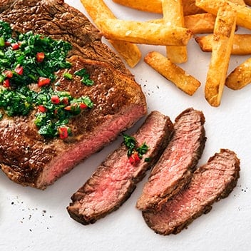 Make it a delicious night in with our easy-to-follow steak and chips recipe
