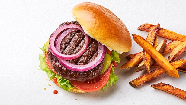 Made with Finest ribsteak beef burgers - brilliant for BBQs
