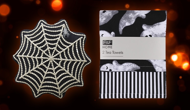 Prefer something more subtle? Find Halloween-themed bedding, cushions and home décor