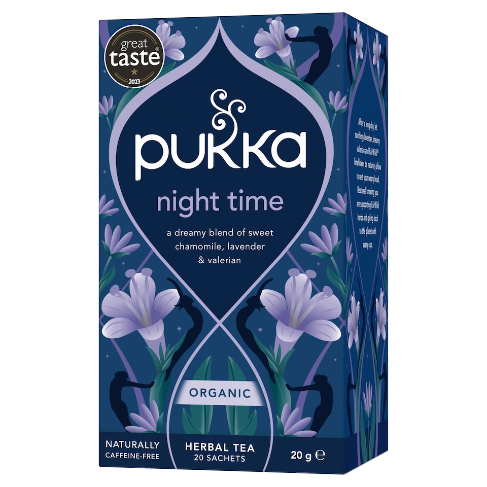 image 1 of Pukka Organic Night Time Herbal Tea With Chamomile 20 Sleep Tea Bags 20g