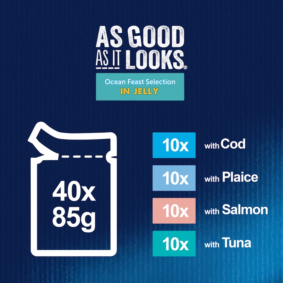 image 1 of Felix As Good As It Looks Ocean Feasts Wet Cat Food 40x85g