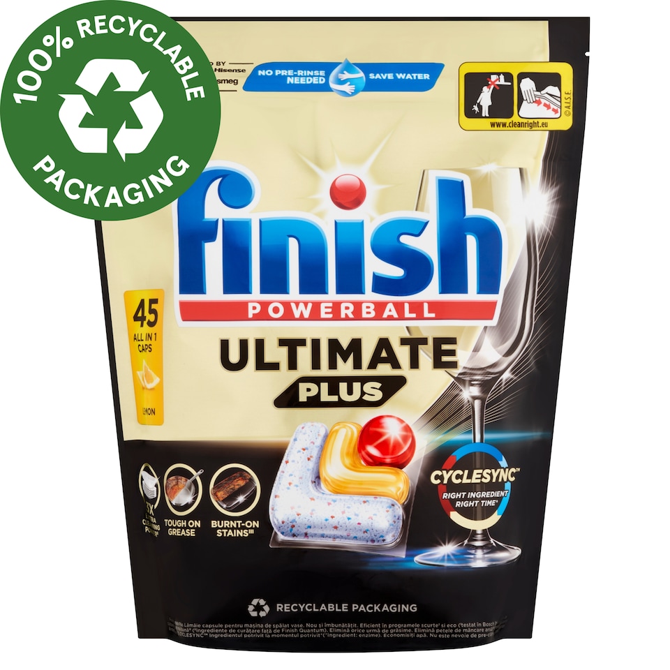 Finish Powerball Ultimate Plus Citrom mosogatógép kapszula 45 db 549 g  1. kép