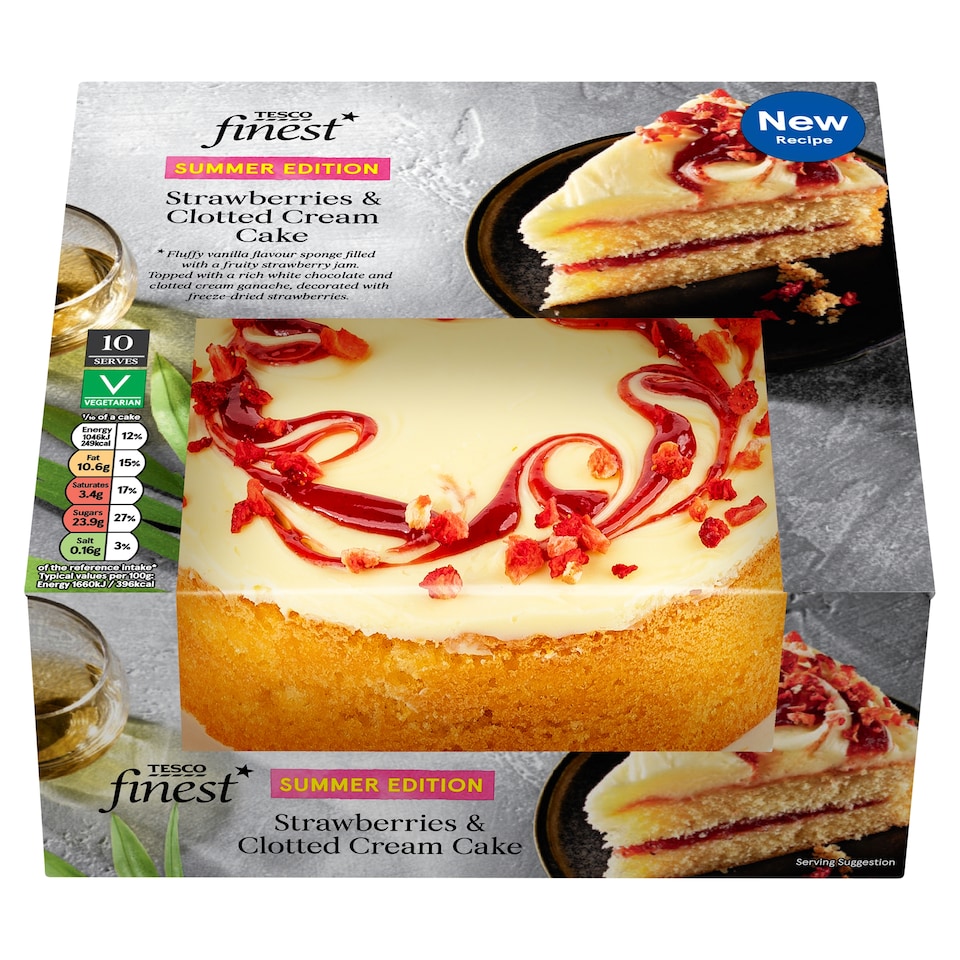 Tesco Finest Strawberries & Clotted Cream Cake