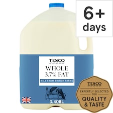 Tesco British Whole Milk 3.408L, 6 Pints