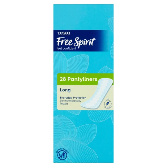 Tesco Free Spirit Panty Liners Long 28 Pack Tesco Groceries