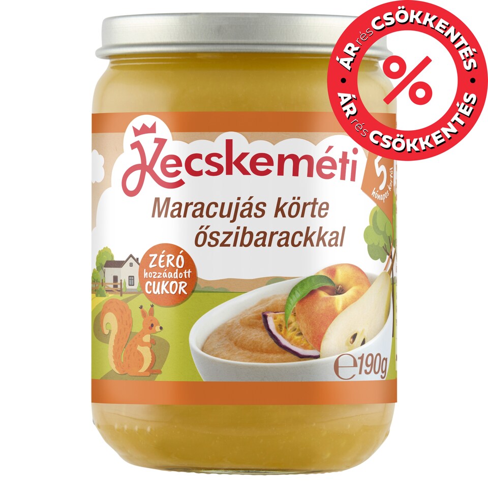 Kecskeméti Passion Fruit Pear with Peach Baby Food 5 Months+ 190 g
