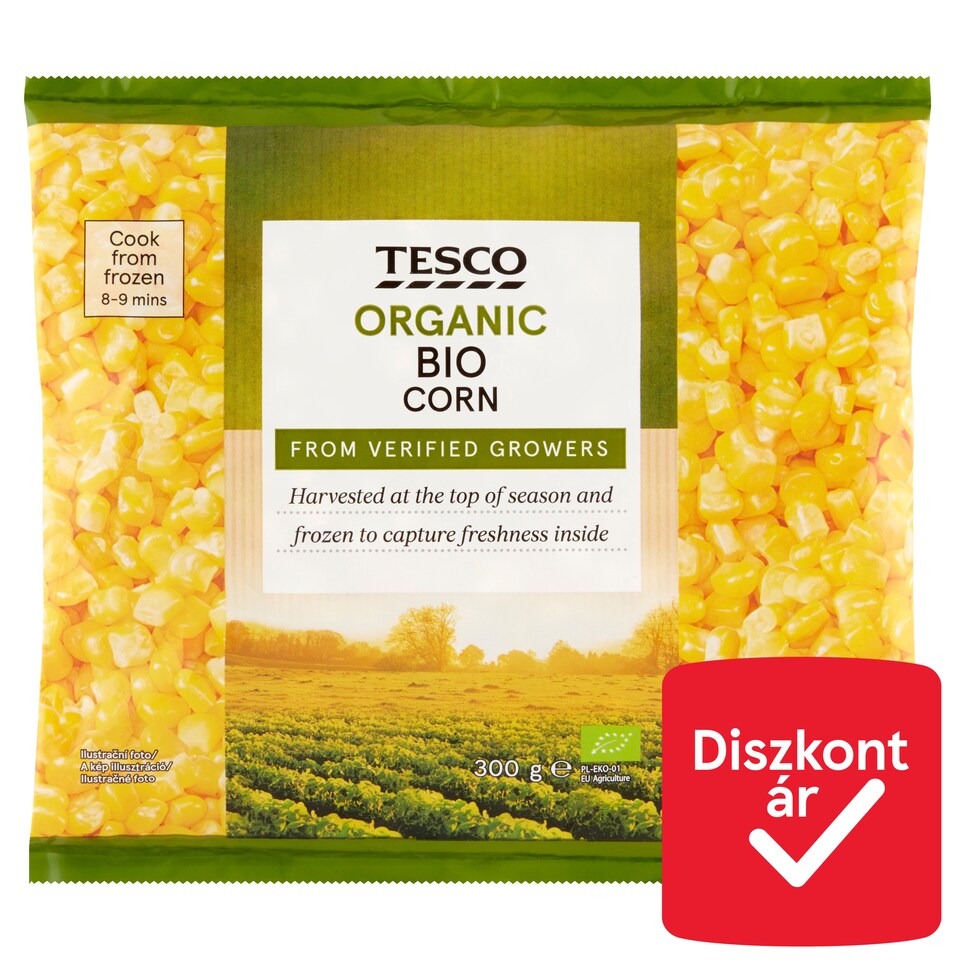 Tesco Organic Quick-Frozen Crumbled Sweet Corn 300 g