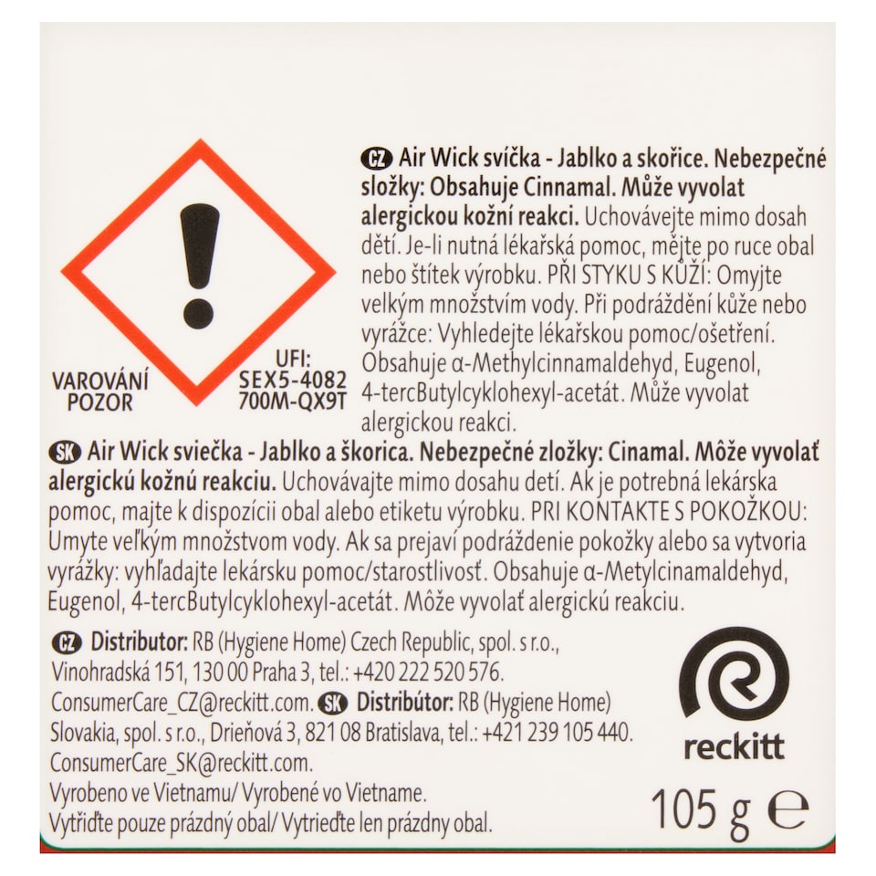 obrázok 1 z Air Wick Sviečka jablko a škorica 105 g