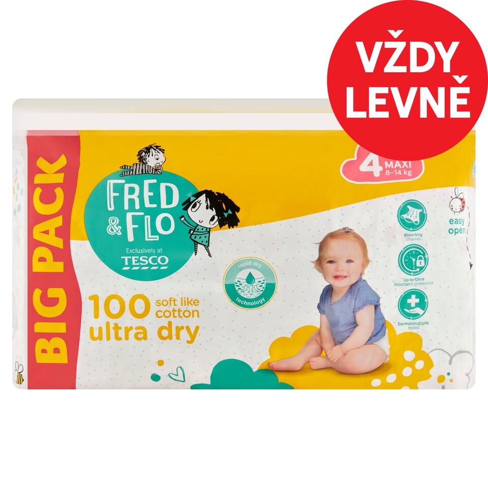 Obrázek 1 pro produkt Fred & Flo Pleny 4 Maxi 8-14 kg 100 ks