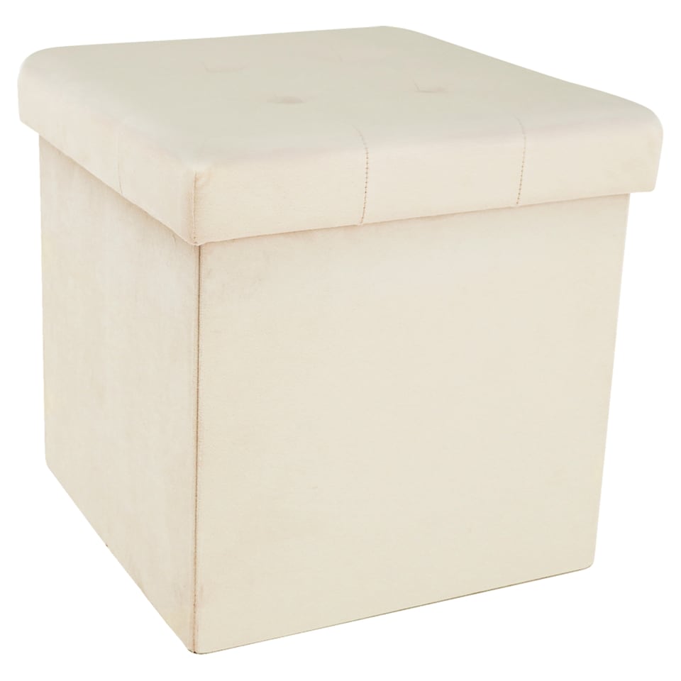 F&F Home Cream Folding Ottoman Storage