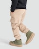 image 3 of F&F Boys Cotton Rich Corduroy Cuffed Cargo Trousers in Stone