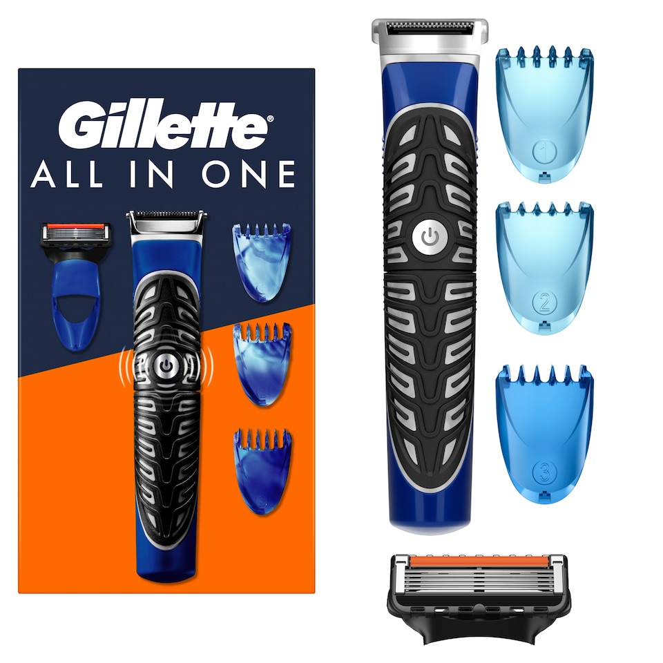 Obrázek 1 pro produkt Gillette 4v1 Holicí Strojek, Přesně Zastřihuje Chloupky Na Těle A Vousy, Holí A Tvaruje