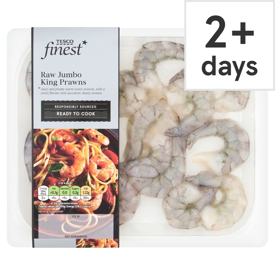 Tesco Finest Raw Jumbo King Prawns 180g