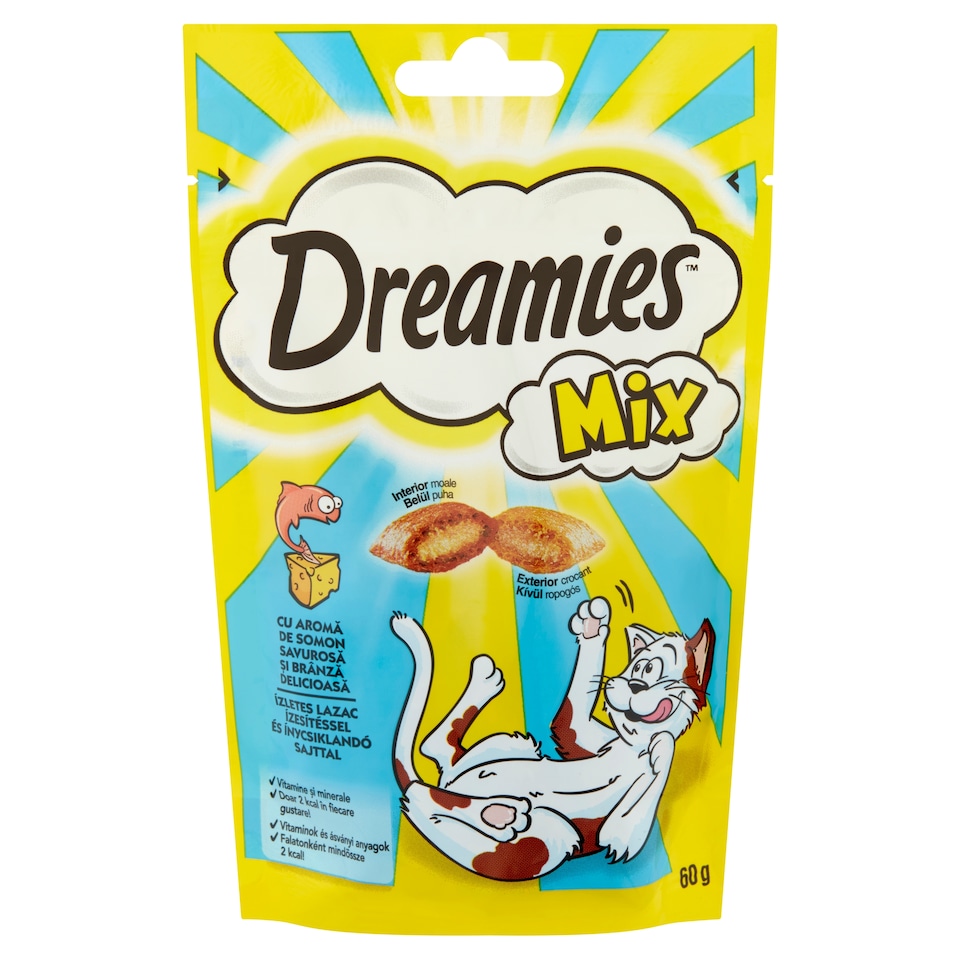 Dreamies Mix kiegészítő macskaeledel felnőtt macskák és 8 hetesnél idősebb kölykök számára 60 g  1. kép