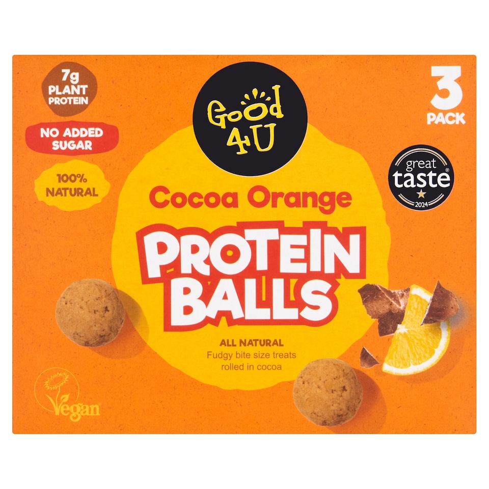 image 1 of Good4u Cocoa Orange Protein Balls 3X40g