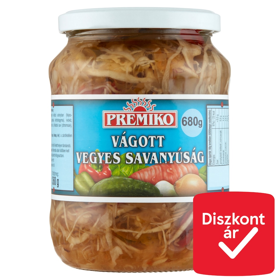 Premiko vágott vegyes savanyúság 680 g
