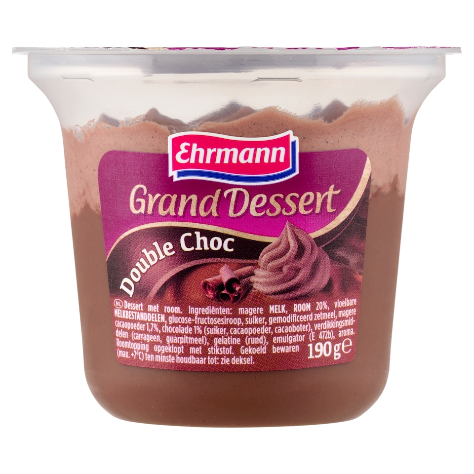 image 1 of Ehrmann Grand Dessert Double Choc with Chocolate Flavoured Whipped Cream 190 g