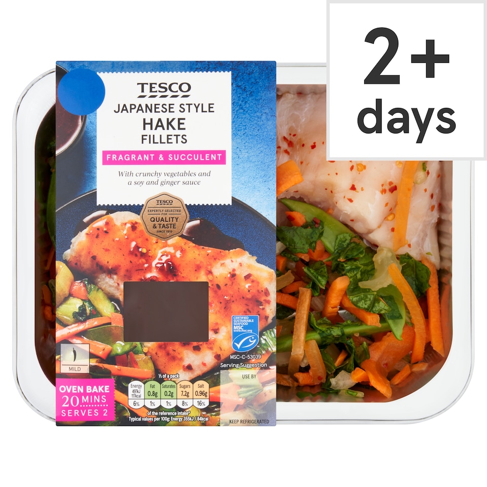Tesco 2 Japanese Style Hake Fillets 340g