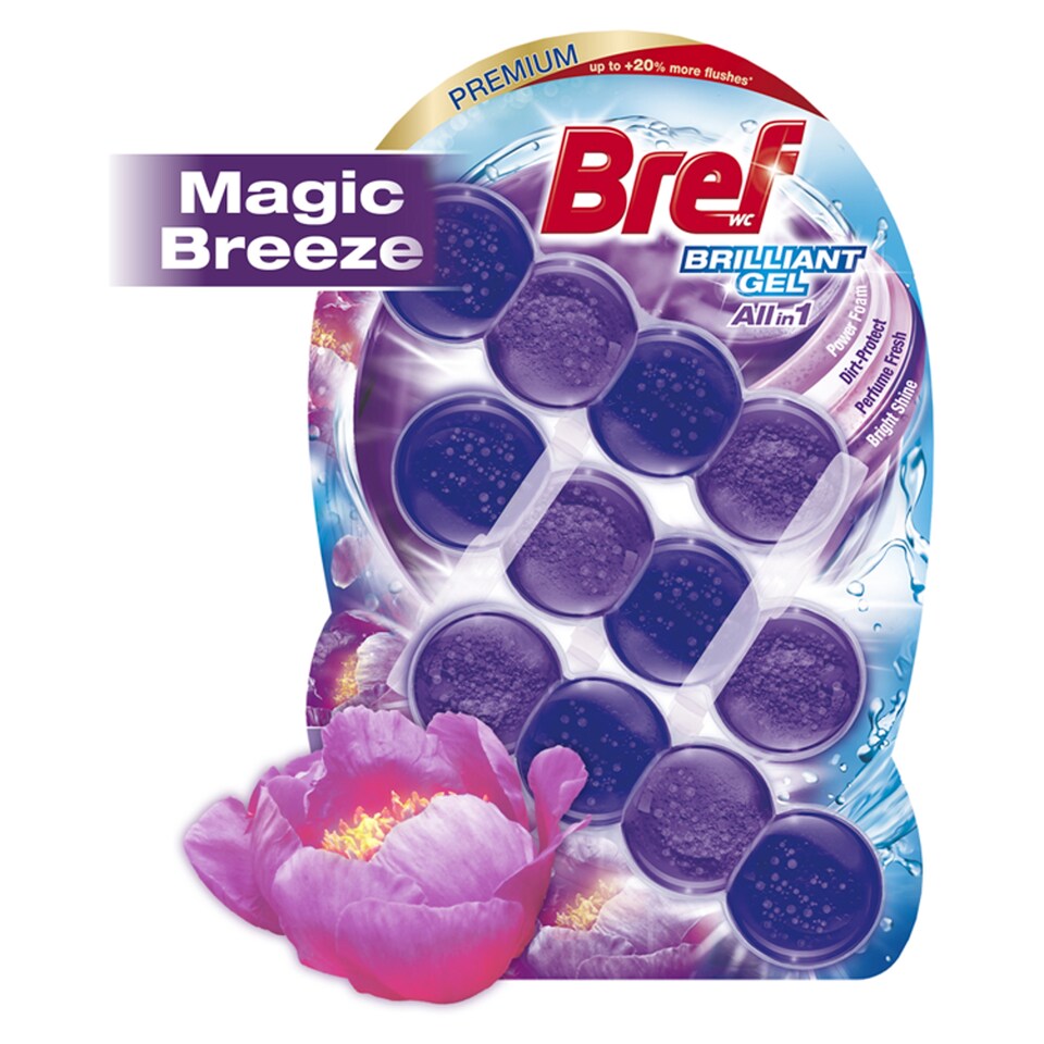 obrázok 1 z Bref Brilliant Gel All in 1 Magic Breeze WC blok 3 x 42 g