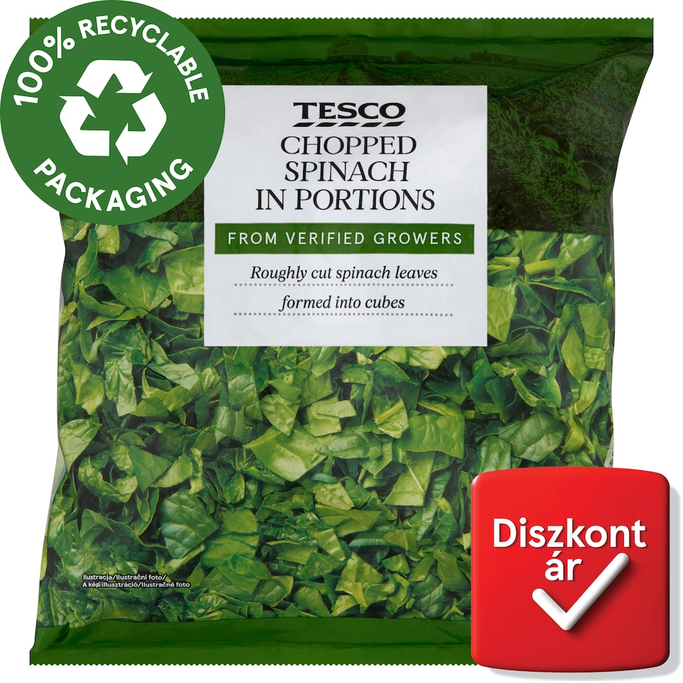 Tesco gyorsfagyasztott aprított spenót adagok 450 g