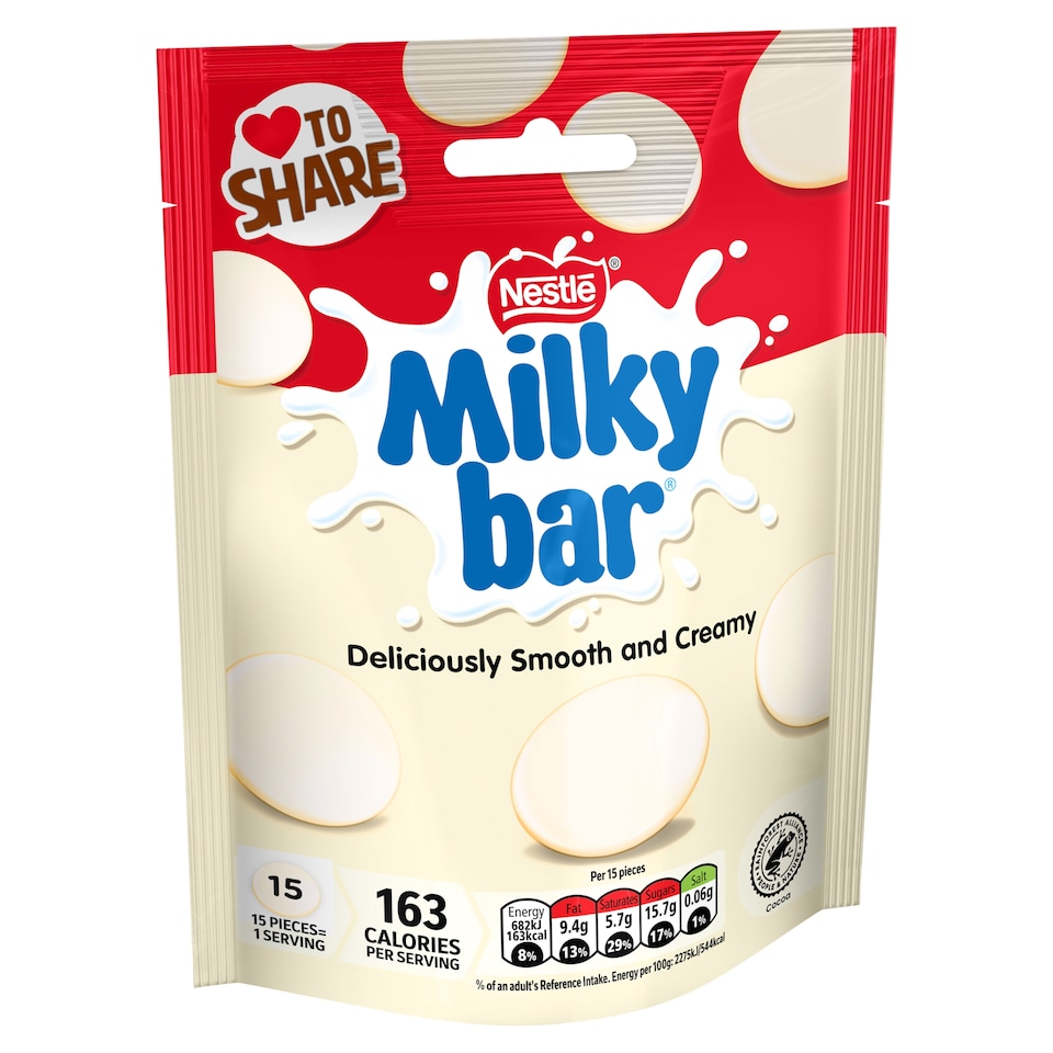 image 1 of Milkybar White Chocolate Giant Buttons Sharing Bag 94g