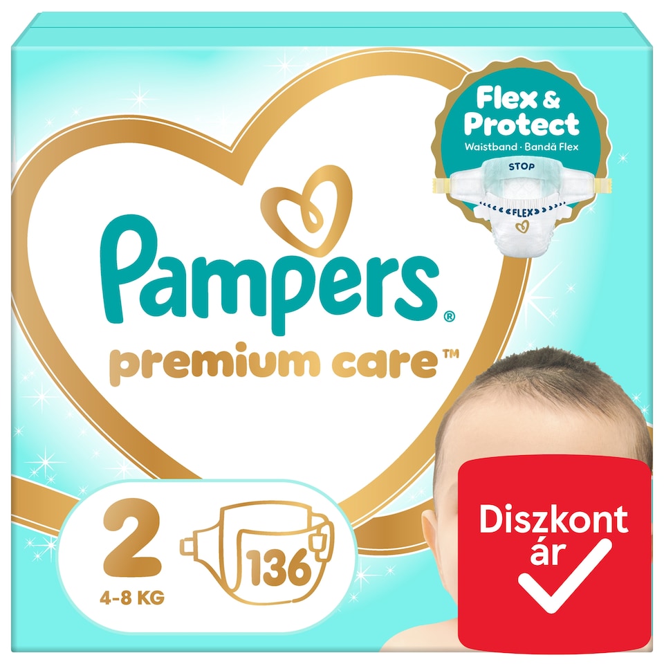image 1 of Pampers Premium Care Size 2, 136 Nappies, 4kg-8kg