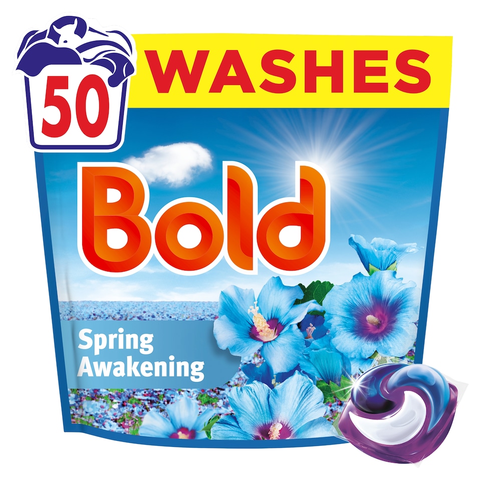 image 1 of Bold Washing Liquid Pods Spring Awakening 50 washes 985g