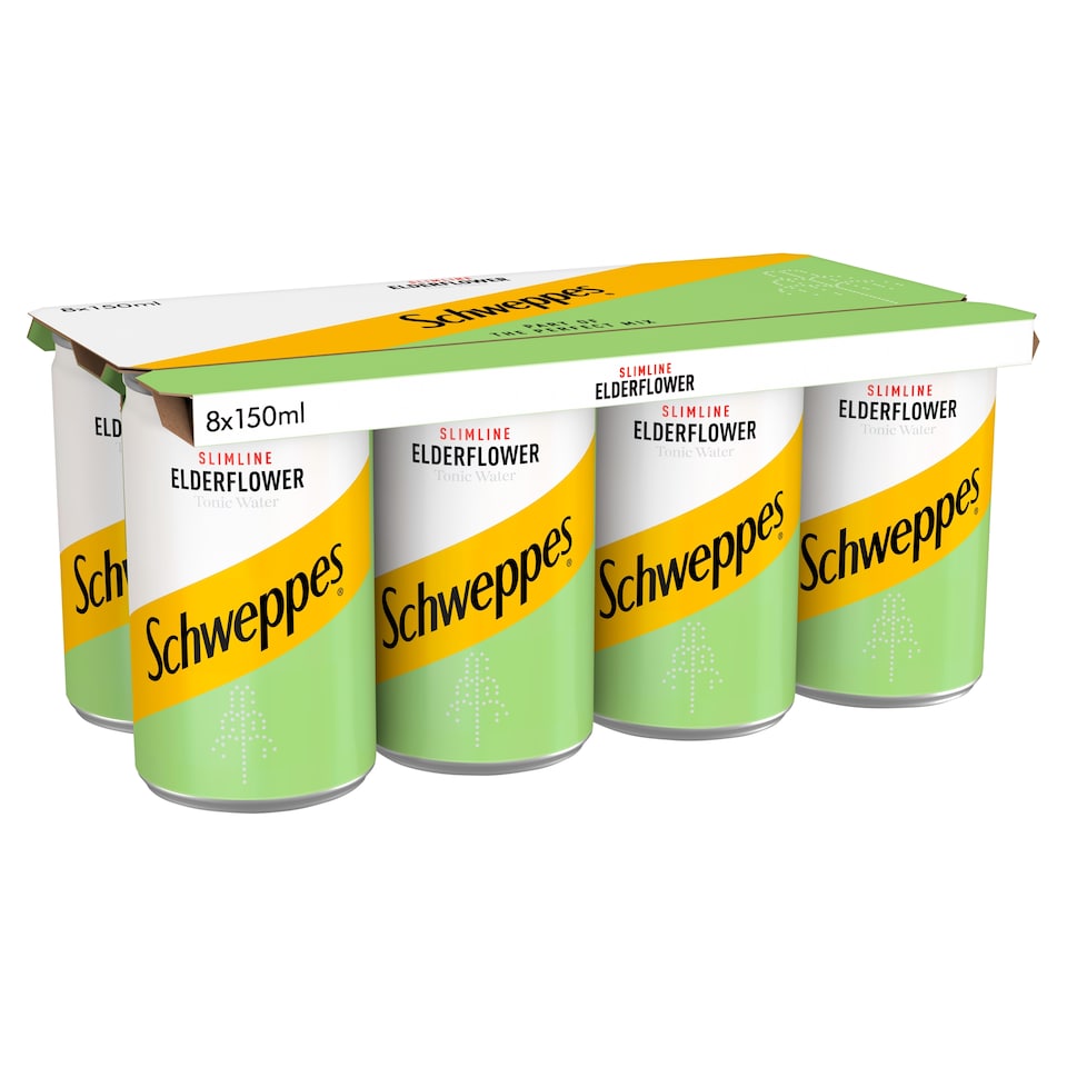 Schweppes Slimline Tonic Water - Elderflower 8 x 150ml