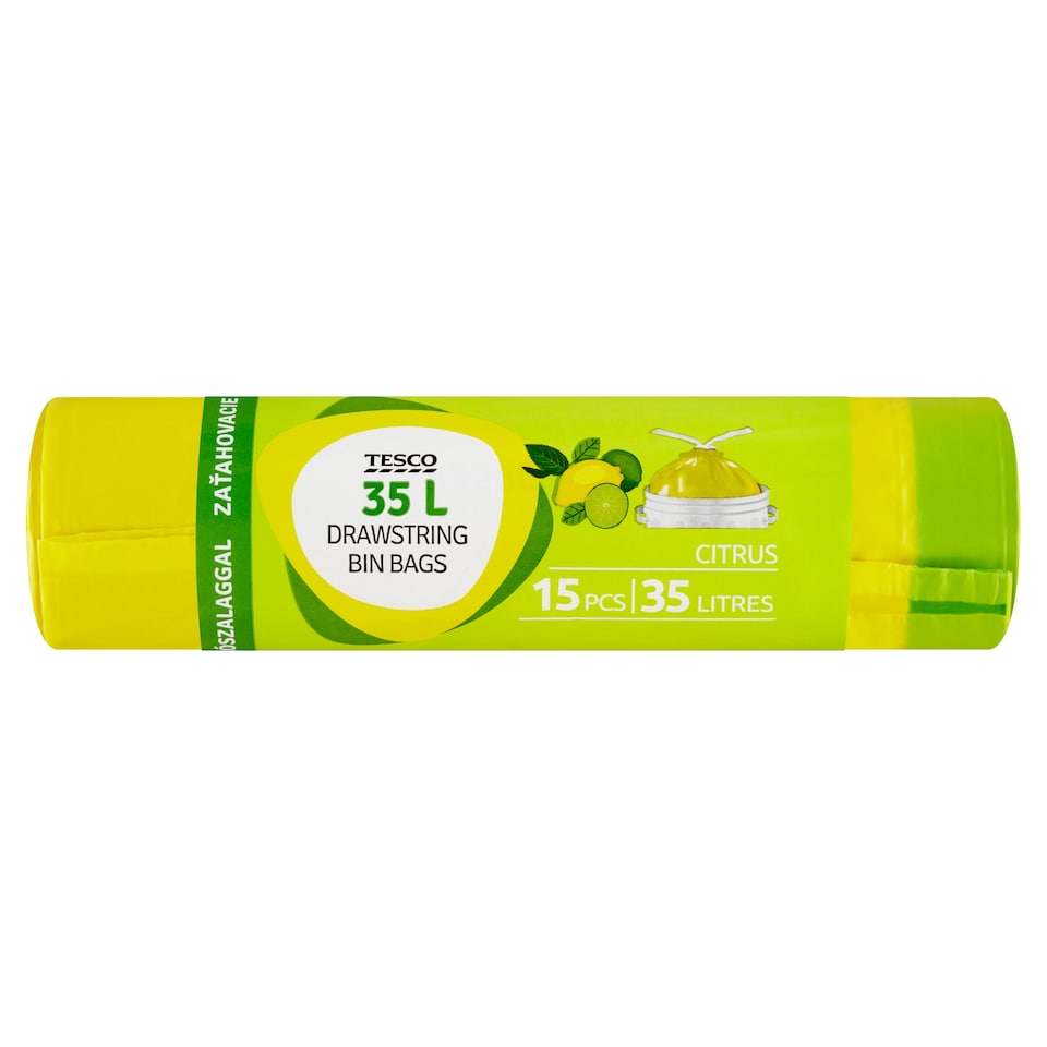 Tesco Drawstring Bin Bags Citrus 35 L 15 pcs