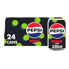 Pepsi Max Lime No Sugar Cola Cans 24x330ml