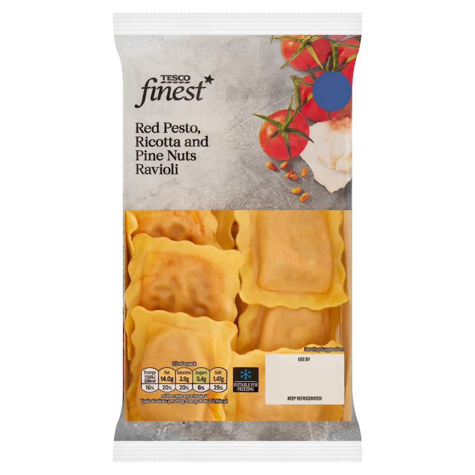 image 1 of Tesco Finest Red Pesto, Ricotta & Pine Nuts Ravioli 250g