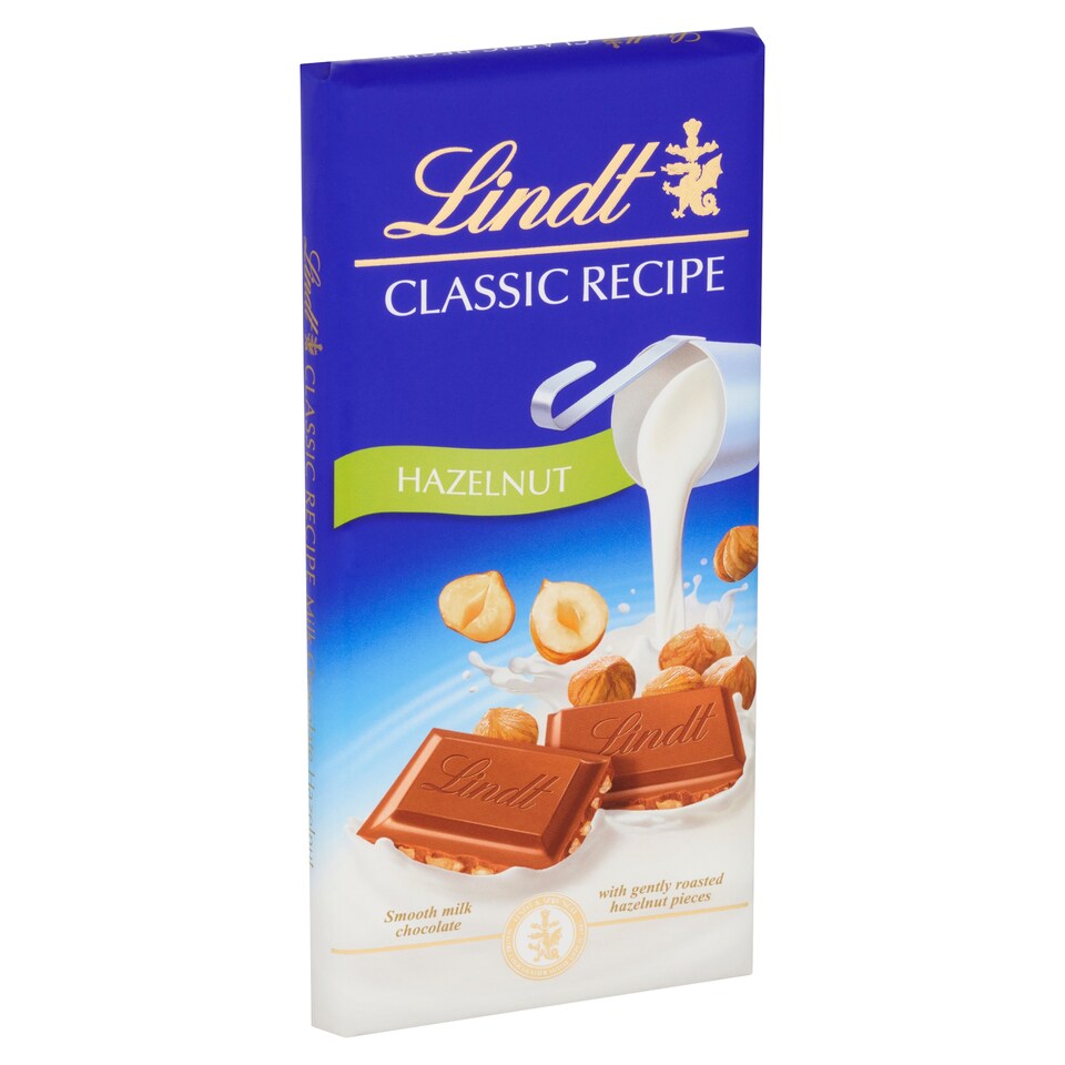 image 1 of Lindt Classic Recipe Milk Chocolate Bar - Hazelnut 100g