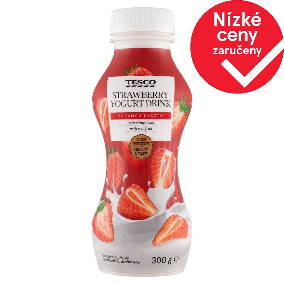 Tesco Jogurtový nápoj jahodový 300g